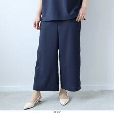 【Ｌ～５Ｌ】【イージーケア】【セットアップ】リネンライクワイドパンツ