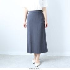 【大きいサイズ】【多機能】麻調ドビーナロースカート
