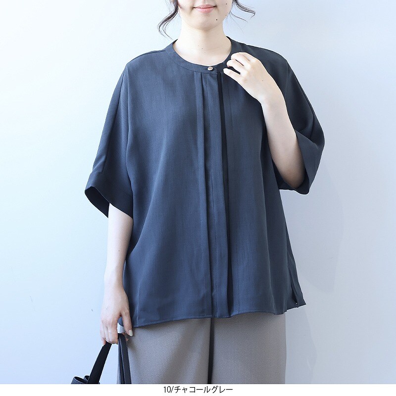 フルールバイ　ミントブリーズ　大きいサイズ　4L 黒 半袖ボウタイワンピース fleur by mint breeze ワンピース 「L〜5L 大きいサイズ