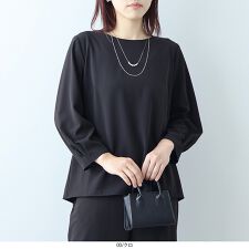 【大きいサイズ】【セットアップ】さらさらサテン切替えブラウス