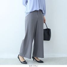 【大きいサイズ】【セットアップ】さらさらサテンワイドパンツ