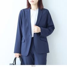 【fleur】【Ｌ～５Ｌ】【イージーケア】コンパクトツイルストレッチテーラードジャケット