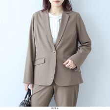 【fleur】【Ｌ～５Ｌ】【イージーケア】コンパクトツイルストレッチテーラードジャケット