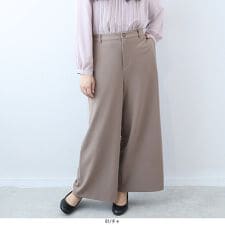 【大きいサイズ】【セットアップ】ふわもちジョーゼットワイドパンツ