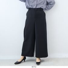 【大きいサイズ】【セットアップ・ウォッシャブル】コンパクトカルゼワイドパンツ