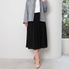 【大きいサイズ】さらさらジョーゼットソフトタックスカート
