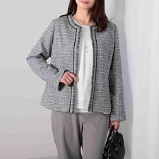 【大きいサイズ】ラメ混ファンシーツイードジャケット