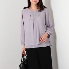 【大きいサイズ】さらさらジョーゼットフロントタックブラウス