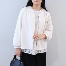 【大きいサイズ】さらさらカットジョーゼットカーディガン