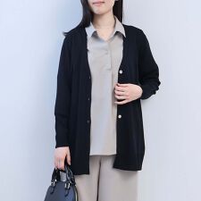 【大きいサイズ】【接触冷感】シャイニーヤーンVネックカーディガン