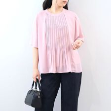 美品✨ミントブリーズ(17/3XL)花柄ノースリーブブラウス総柄大きいサイズ春