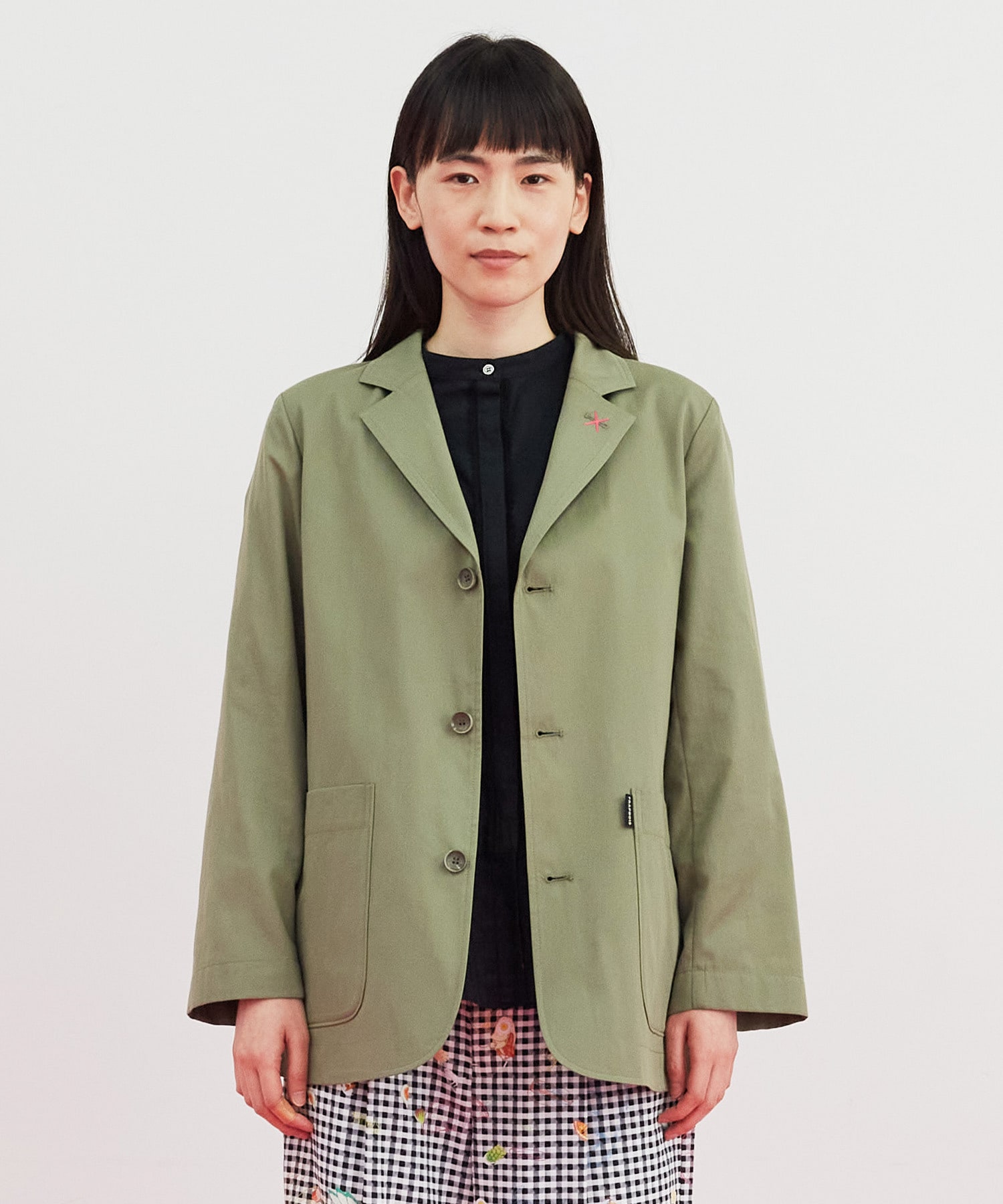 FRAPBOIS セットアップ ノーカラー 異素材 切り替え ボタン ニット L