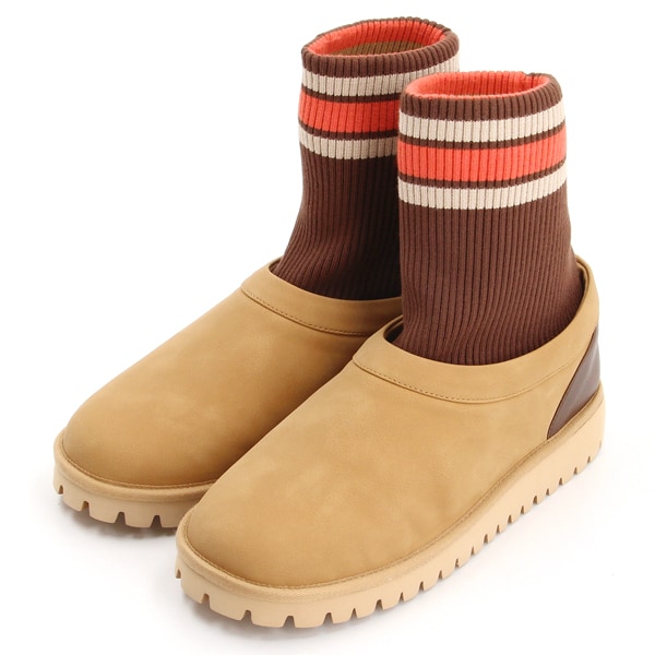 フラボア（FRAPBOIS）/ボアフリース　ショートブーツ　リブソックス　スリッポン ボアフリース ショートブーツ リブソックス スリッポン | フラボア