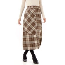 チェックパッチスカート