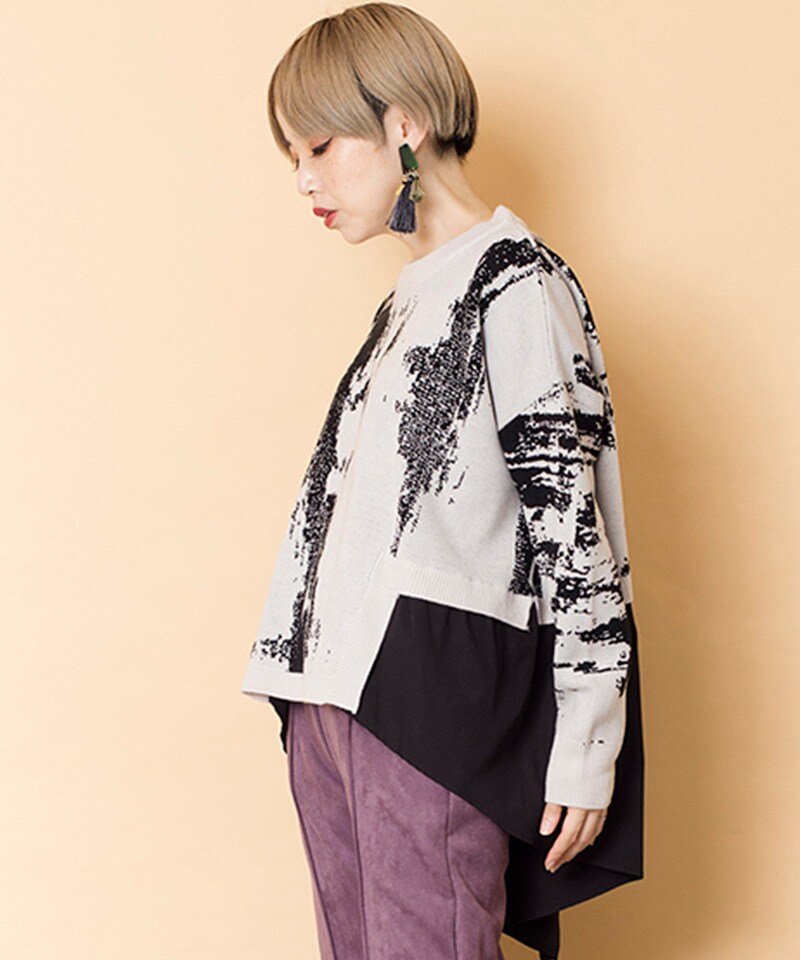タグ付♪ osmosisオズモーシスロフ モザイクジャガードニットプルオーバー OSMOSIS｜ジャガードニットプルオーバー | Rakuten Fashion(楽天