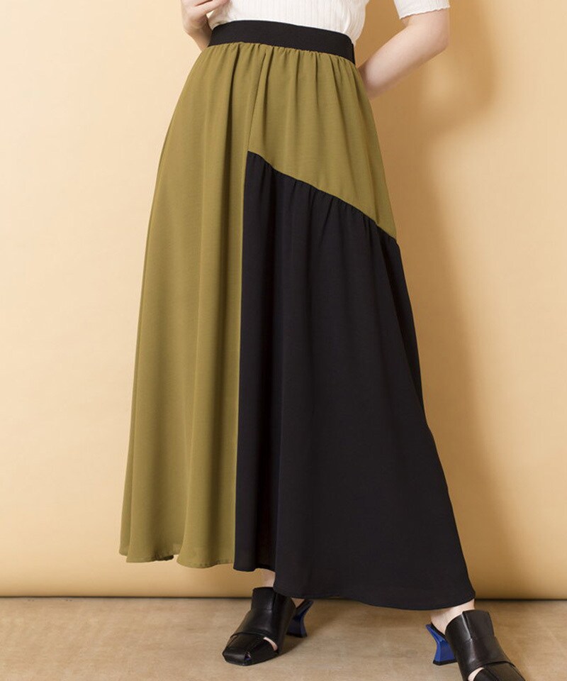 オズモーシス（OSMOSIS）/カラーブロックフレアースカート カラーブロックフレアースカート | オズモーシス(OSMOSIS) | マルイ