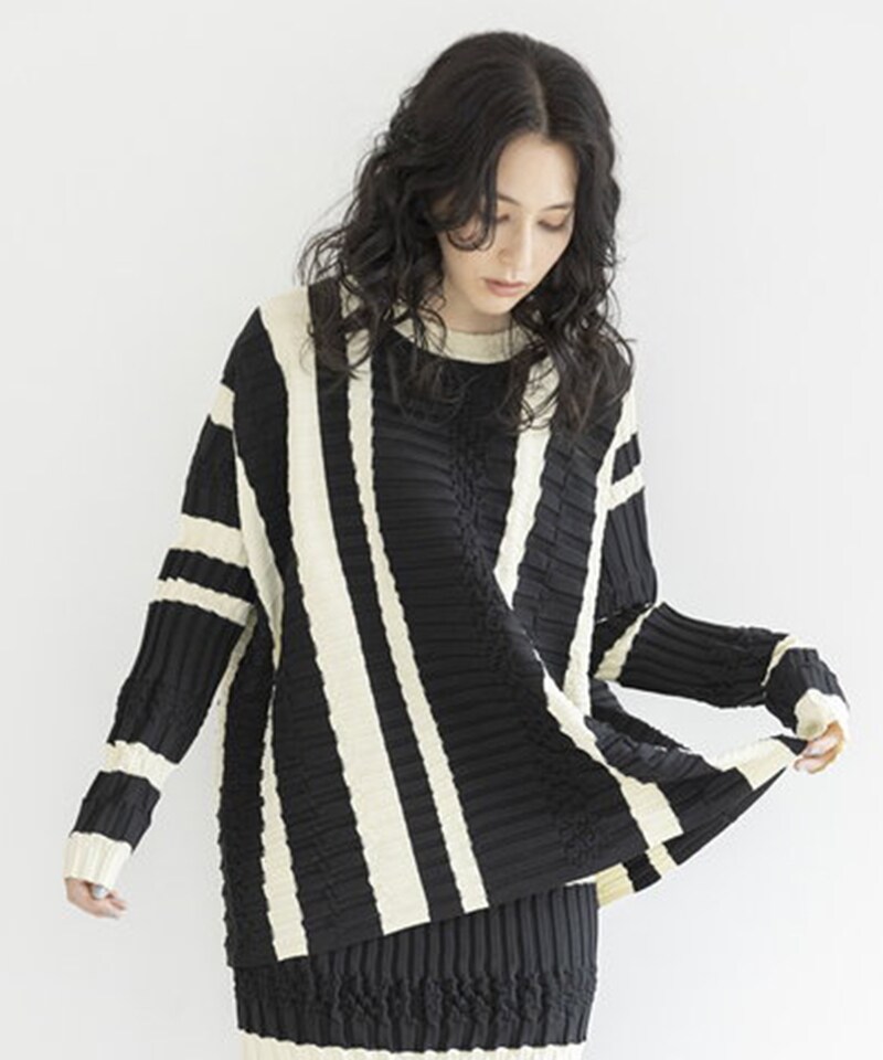 ラメストライプニットプルオーバー | オズモーシス(OSMOSIS) | マルイ