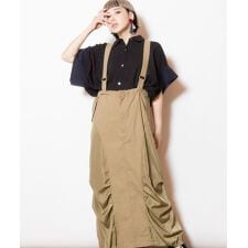 サスペンダー付ミリタリースカート