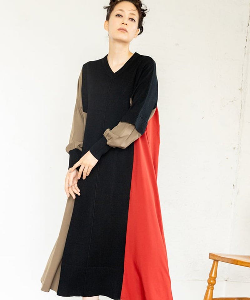 切替配色ニットワンピース | オズモーシス(OSMOSIS) | マルイウェブ