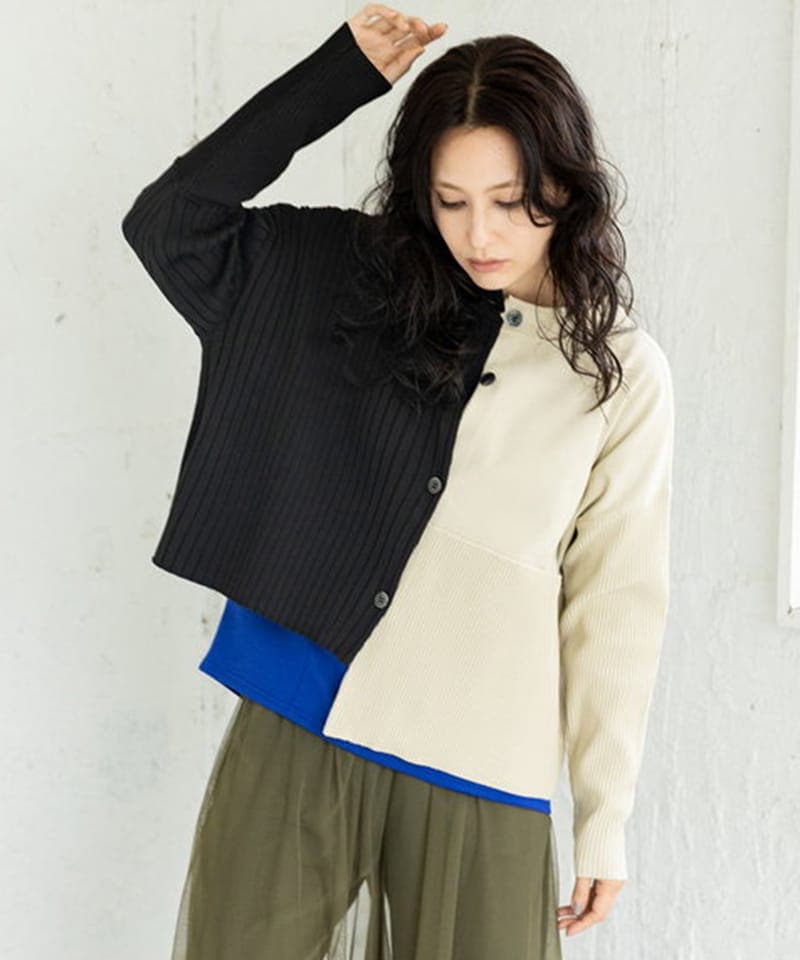 バックロングジップニットカーディガン | オズモーシス(OSMOSIS