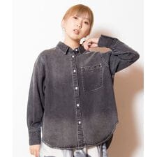 セルロースデニムバックタックシャツ