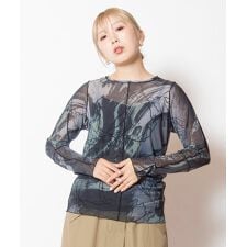 メロー切替長袖Tシャツ