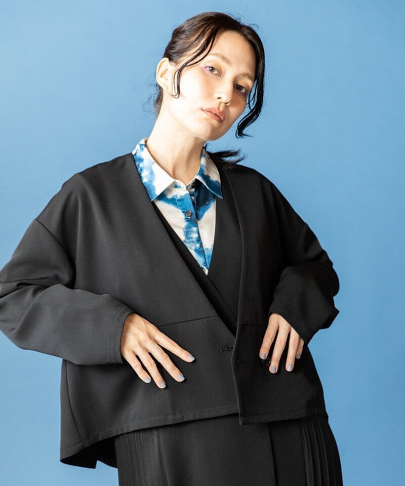 未使用⭐︎IENA イエナ リネン混ハーフスリーブジャケット IENA（イエナ）の「リネン混ハーフスリーブジャケット（ノーカラー