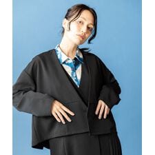ノーカラーショートジャケット