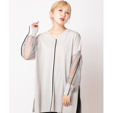 2WAY配色ラインニットプルオーバー