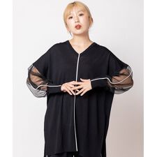 2WAY配色ラインニットプルオーバー