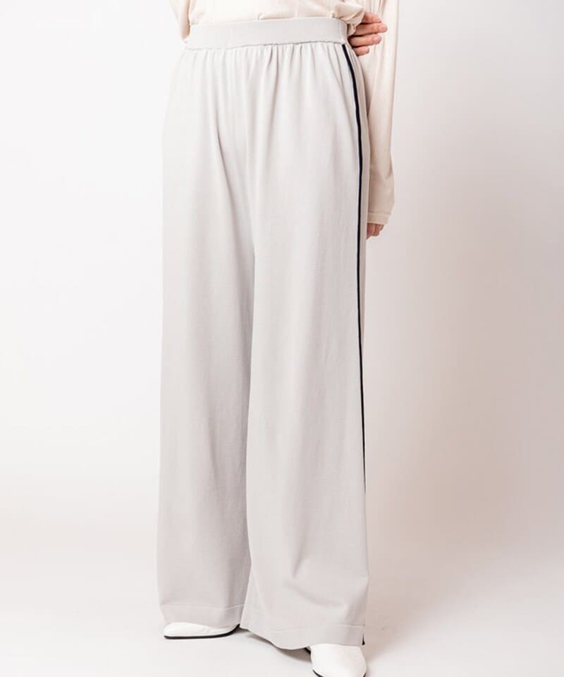配色ラインニットパンツ