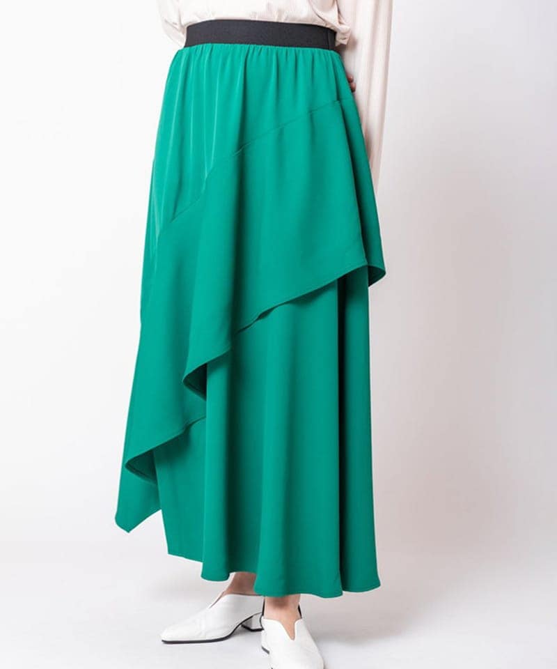 アシンメトリー切替スカート