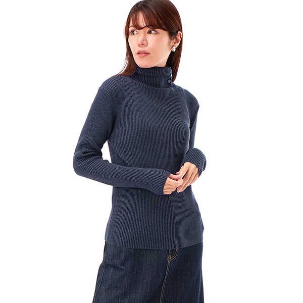 To b. by agnes b◆ニット・セーター(薄手)/--/コットン/BLU/無地/6184 WW30 To b. by agnes b Knit sweater (thin) -- Cotton BLU Plain