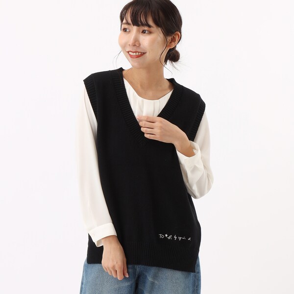 希少✨人気エンフォルド　SHIRT KNIT PULLOVER シャツ　ベスト PANEL-HEM PULLOVER｜38｜BLK｜SHIRTS AND BLOUSES｜|ENFÖLD OFFICIAL