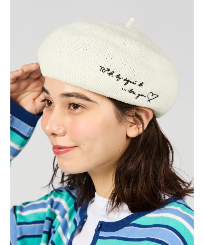 agnes b. ** BERET LOVE YOU 刺繍 ベレー帽 Giftにも♪ (Agnes b