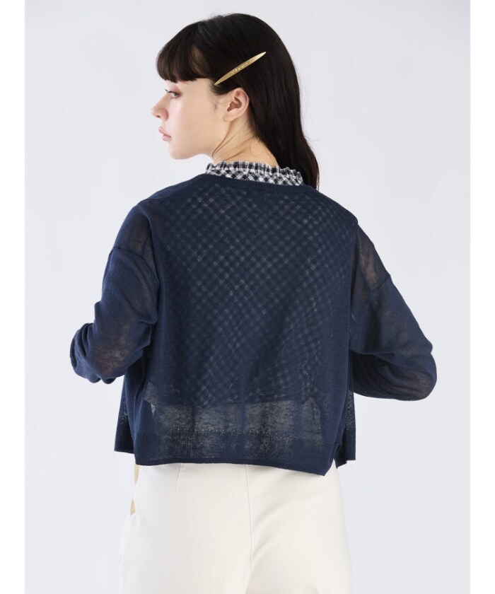 美品 24SS To b. by agnes b. トゥービーバイアニエスベー WR27 CARDIGAN シアーニット カーディガン TU ブラック レディース 古着 中古 WR27 CARDIGAN シアーニット カーディガン | トゥービーバイ