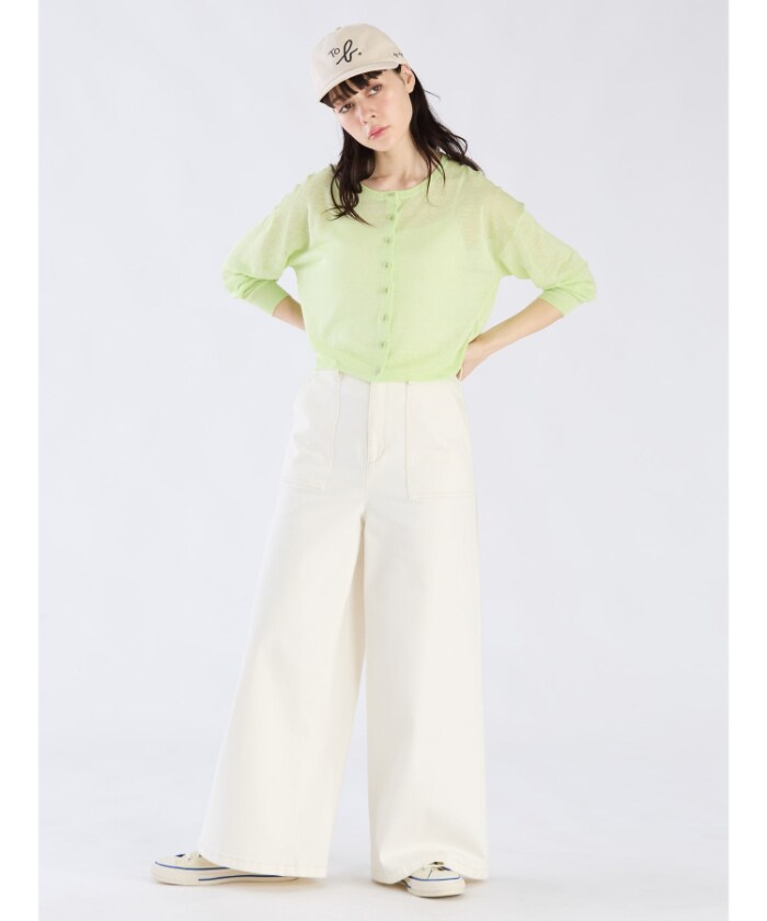 美品 24SS To b. by agnes b. トゥービーバイアニエスベー WR27 CARDIGAN シアーニット カーディガン TU ブラック レディース 古着 中古 WR27 CARDIGAN シアーニット カーディガン | トゥービーバイ