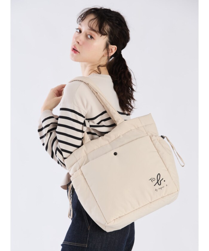 （再度値下げしました）agnes b. WU51 SAC パフィー2WAYバッグ WU51 SAC パフィービッグトートバッグ | トゥービーバイ