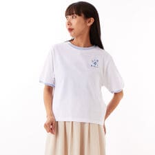 WW21 TS エンブロイダリーリンガーTシャツ