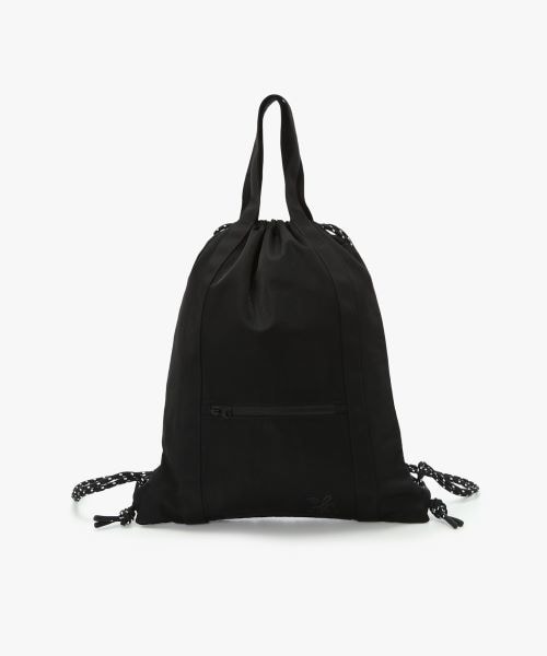 Agnès b. 黒 ナイロン バックパック アニエスベー】A4サイズも入る！ナイロン＆レザーバックパック