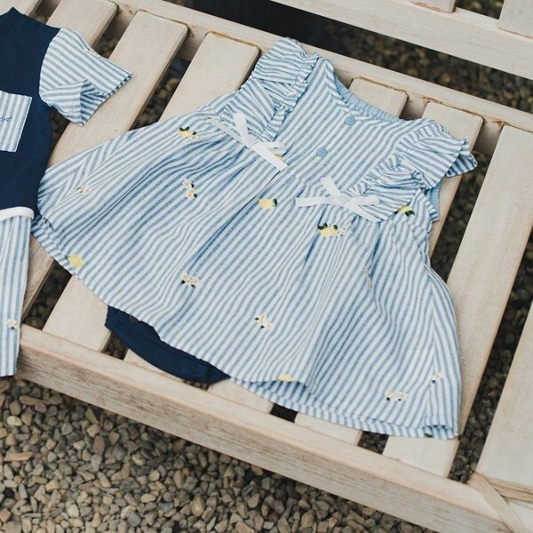 ベビー/おそろい】レモン＆フラワー総柄刺しゅうカバーオール