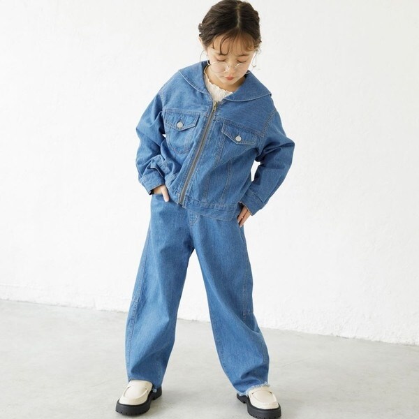 セーラーカラー　デニムジャケット Ou? by EDWIN】デニムセーラーカラージャケット | ブランシェス