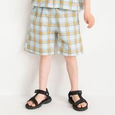 【おそろい】ぽこぽこ／サッカーチェック柄ハーフパンツ