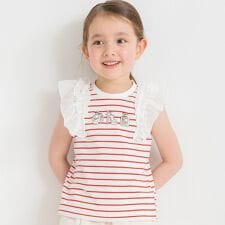 モチーフ刺繍肩フリルTシャツ | ブランシェス(branshes)