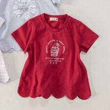 【プチプラ】裾スカラップ半袖Tシャツ