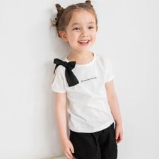 【プチプラ】肩リボン半袖Tシャツ