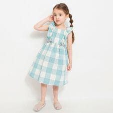 【おそろい】ブロックチェックワンピース