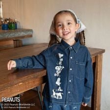 【ピーナッツ75周年】×ブランシェス　デニムシャツ