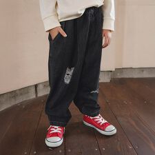 【WEB限定/DRC】オーバータッククラッシュデニムロングパンツ