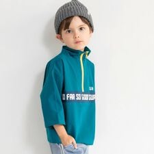 【ドライメッシュ】ハーフジップ7分袖Tシャツ